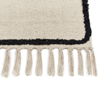 Teppich Baumwolle beige / schwarz 160 x 230 cm Gesichtsmotiv Kurzflor KONUR