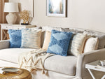 Dekokissen Streifenmuster Baumwolle beige/blau 45 x 45 cm RIVINA