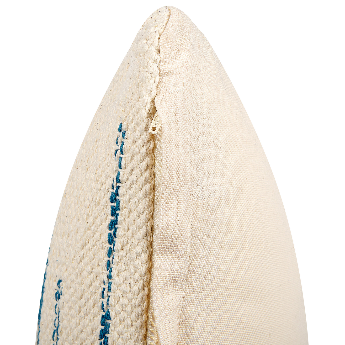 Dekokissen Streifenmuster Baumwolle beige/blau 45 x 45 cm RIVINA
