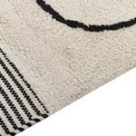 Teppich Baumwolle beige / schwarz 140 x 200 cm abstraktes Muster Kurzflor DOKUZ