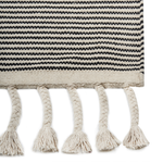 Teppich Baumwolle beige / schwarz 160 x 230 cm abstraktes Muster Kurzflor DOKUZ