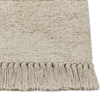 Teppich Baumwolle beige / schwarz 160 x 230 cm Gesichtsmotiv Kurzflor NURU