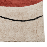 Teppich Baumwolle beige / rot 160 x 230 cm abstraktes Muster Kurzflor BOLAT
