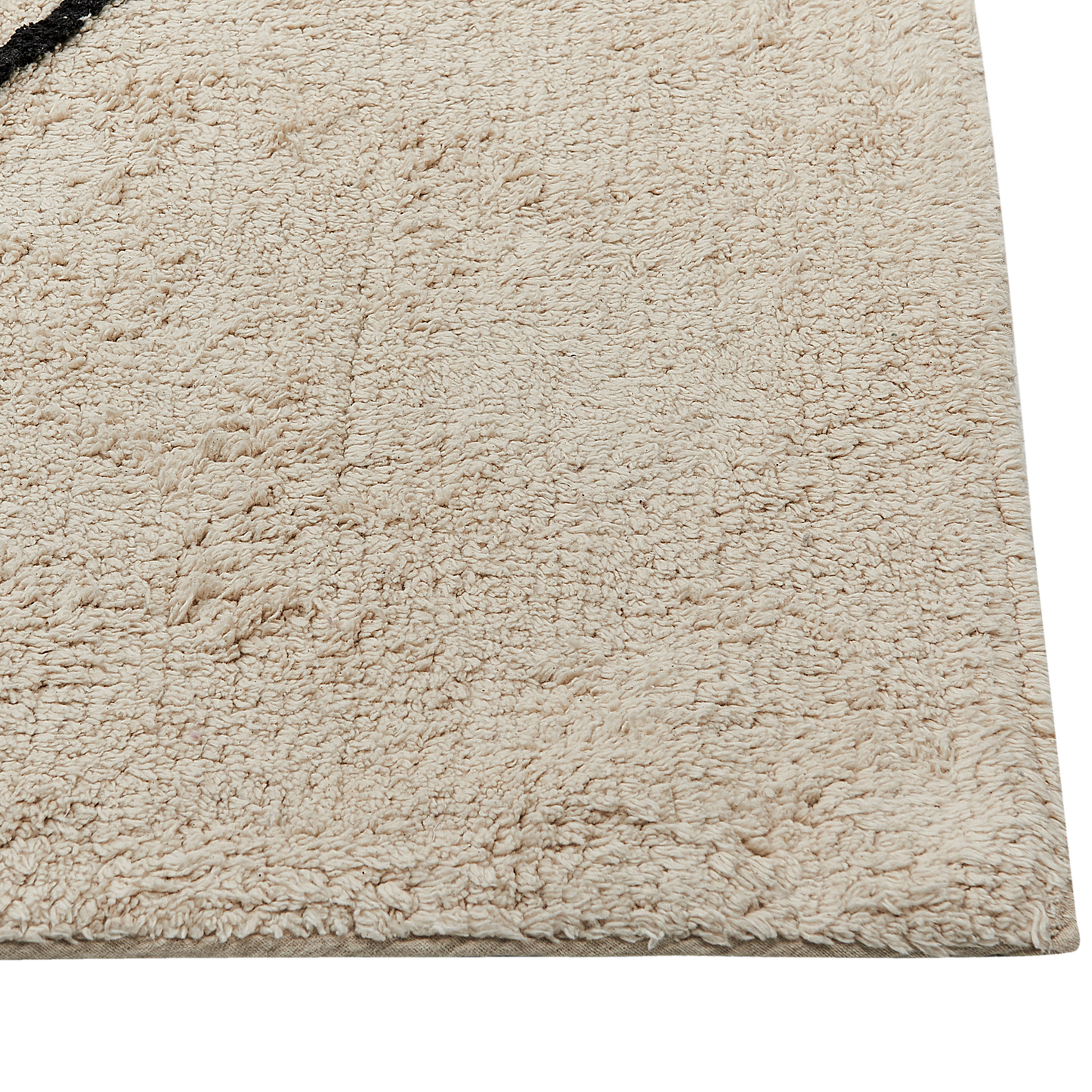 Teppich Baumwolle beige 140 x 200 cm Gesichtsmotiv Kurzflor BAYIR
