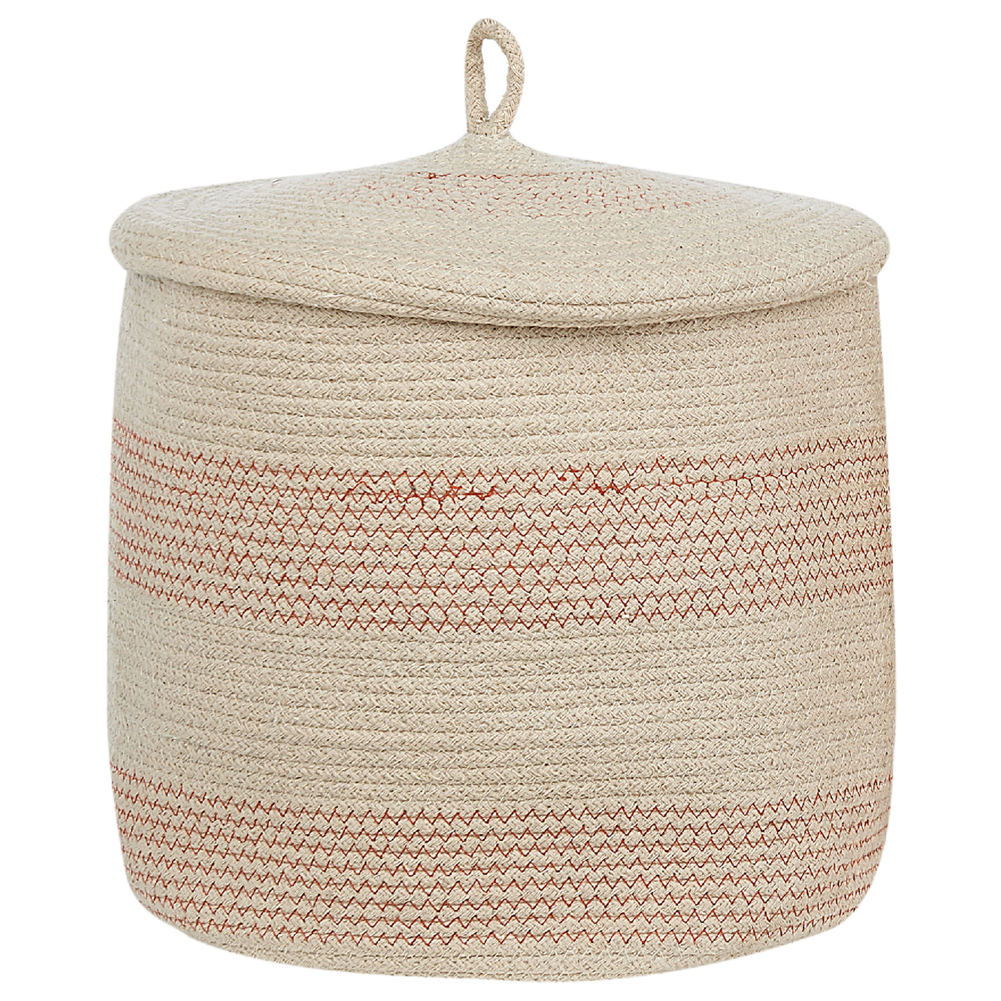 Korb mit Deckel Baumwolle hellbeige ⌀ 33 cm 2er Set SILOPI