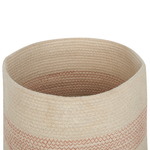 Korb mit Deckel Baumwolle hellbeige ⌀ 33 cm 2er Set SILOPI