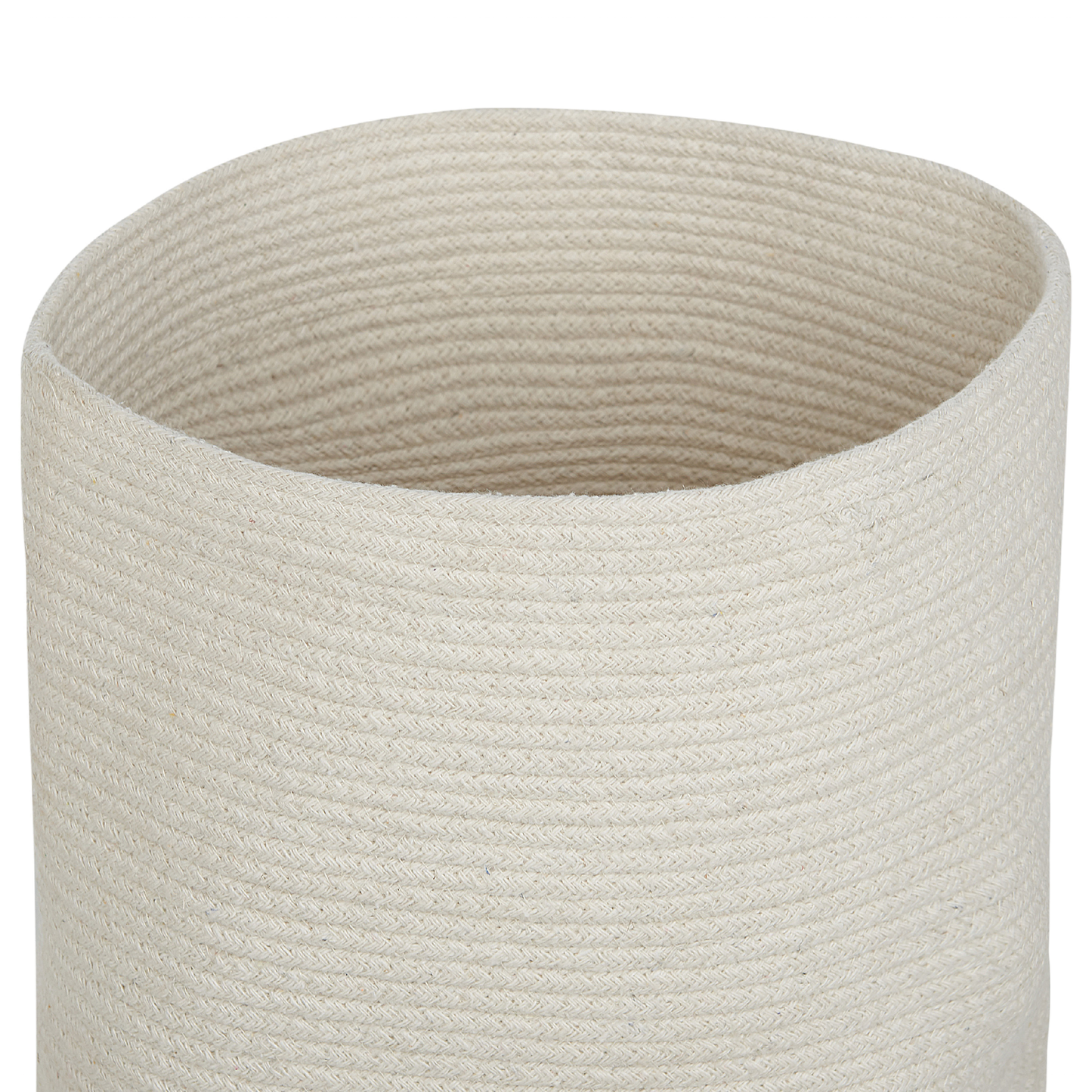 Korb mit Deckel Baumwolle cremeweiss ⌀ 44 cm SILOPI