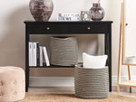 Textilkorb Baumwolle beige / schwarz ⌀ 33 cm 2er Set YERKOY