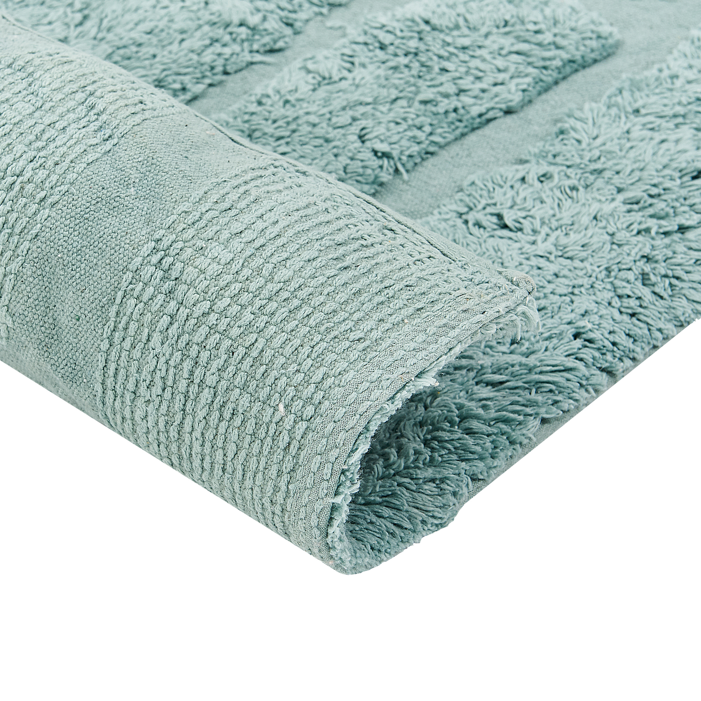 Teppich Baumwolle mintgrün 80 x 150 cm geometrisches Muster Kurzflor SIRNAK