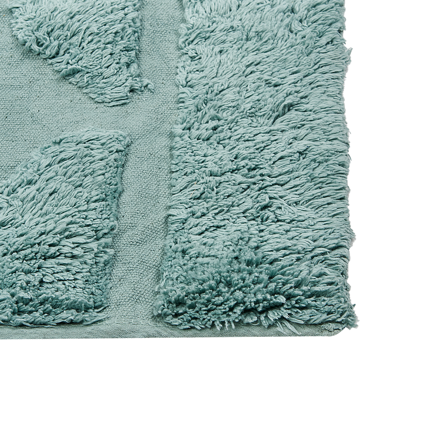 Teppich Baumwolle mintgrün 80 x 150 cm geometrisches Muster Kurzflor SIRNAK