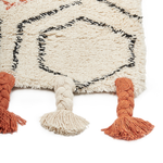 Teppich Baumwolle beige / orange 140 x 200 cm geometrisches Muster Kurzflor HAJIPUR