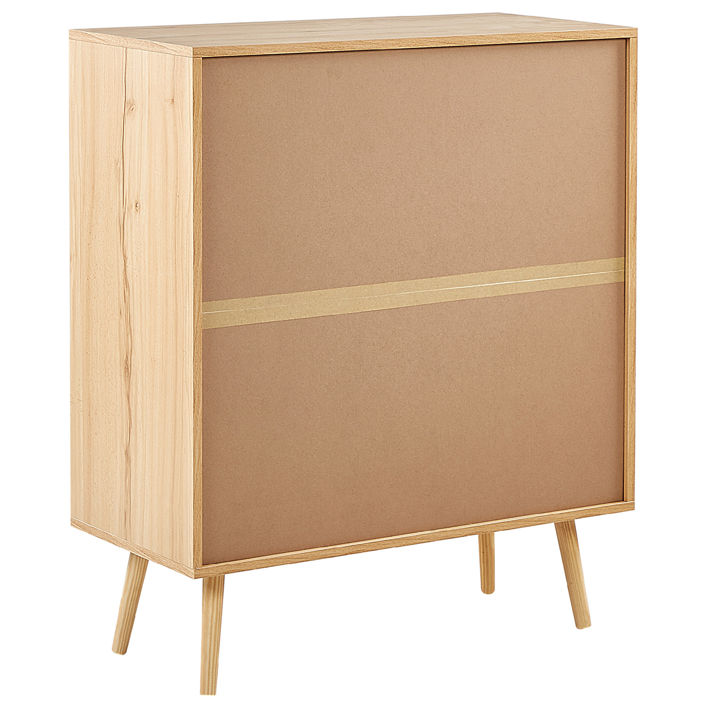 Kommode mit 4 Schubladen PEROTE Rattan 97 cm Holzoptik Hellbraun