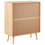 Kommode mit 4 Schubladen PEROTE Rattan 97 cm Holzoptik Hellbraun