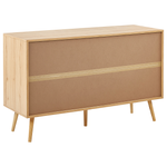 Kommode mit 6 Schubladen PEROTE Rattan 75 cm Holzoptik Hellbraun