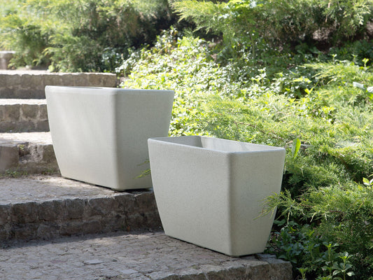 Set mit 2 Blumentöpfen BARIS Stein 60 cm Beige