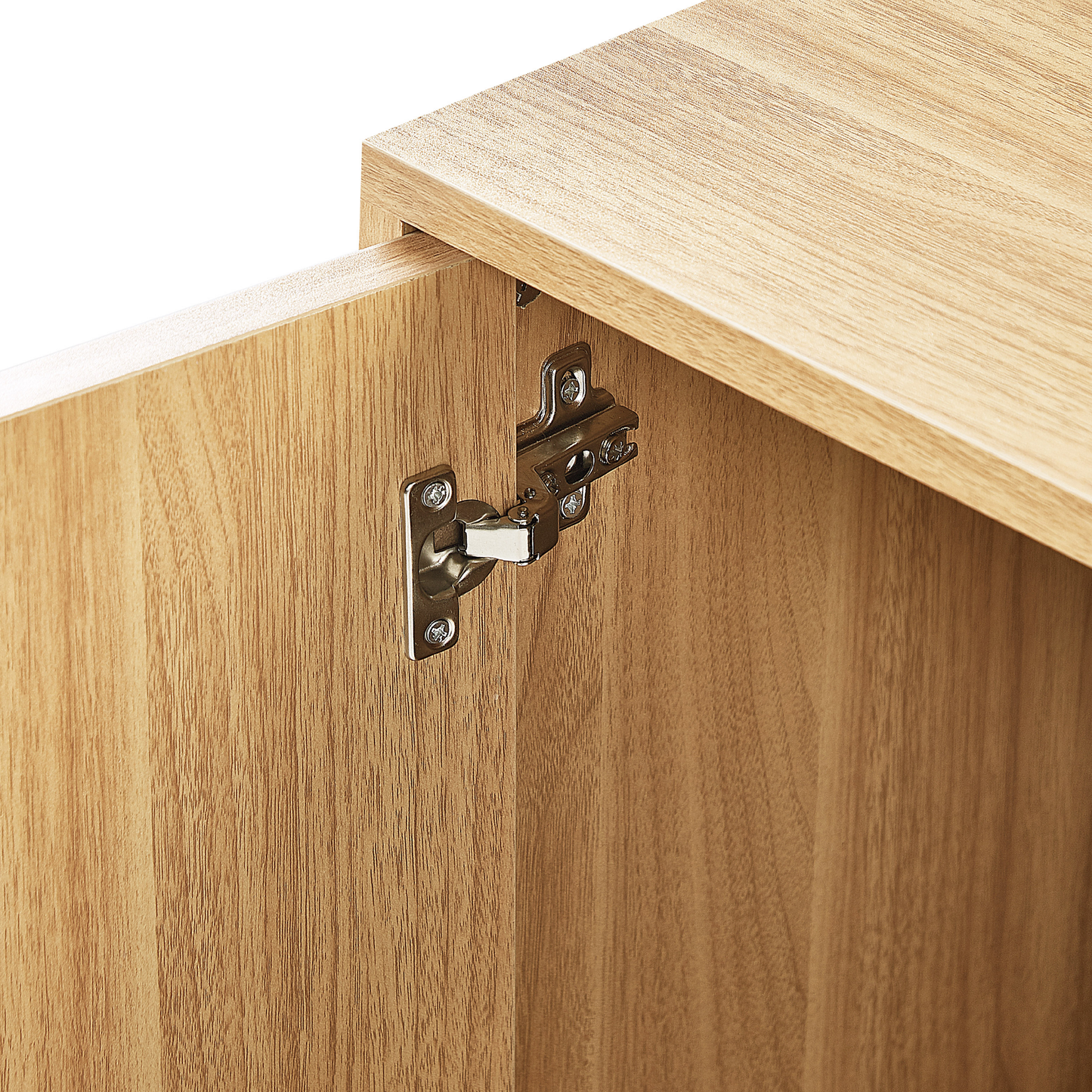 Sideboard heller Holzfarbton 2 Rattan-Türen POTOSI