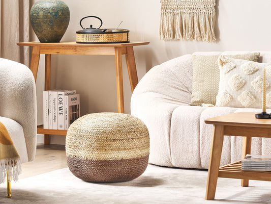 Pouf Jute naturfarben / braun 50 x 40 cm DUKI