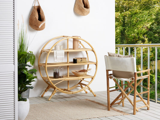 Bücherregal mit 3 Fächern TUVALU II Rattan 109 cm Naturfarben