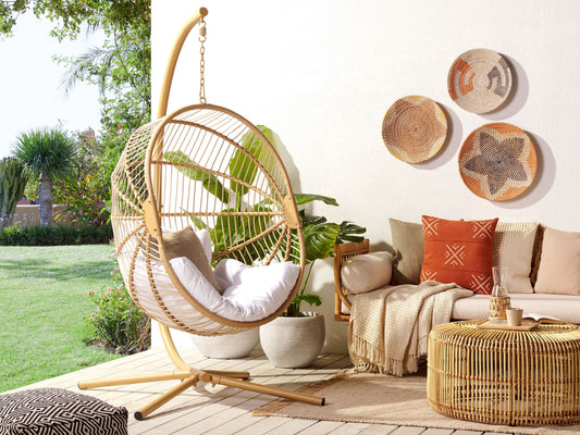 Hängesessel mit Gestell ACRI Polyrattan Beige