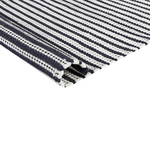 Teppich Baumwolle marineblau / weiss 80 x 150 cm Streifenmuster Kurzflor SOFULU