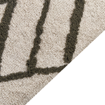 Teppich Baumwolle cremeweiss / grün geometrisches Muster 160 x 230 cm Shaggy YESILKOY