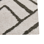 Teppich Baumwolle cremeweiss / grün geometrisches Muster 160 x 230 cm Shaggy YESILKOY