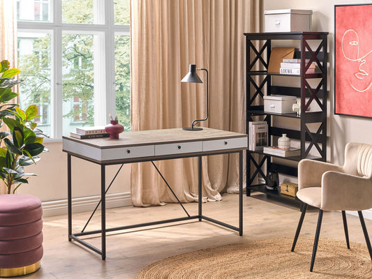 Büromöbel-Set heller Holzfabton / schwarz FOSTER/HINTON