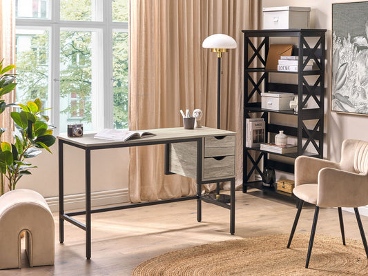 Büromöbel-Set heller Holzfabton / schwarz FOSTER/GRANT