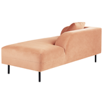 Chaiselongue Samtstoff pfirsichrosa linksseitig LE CRAU