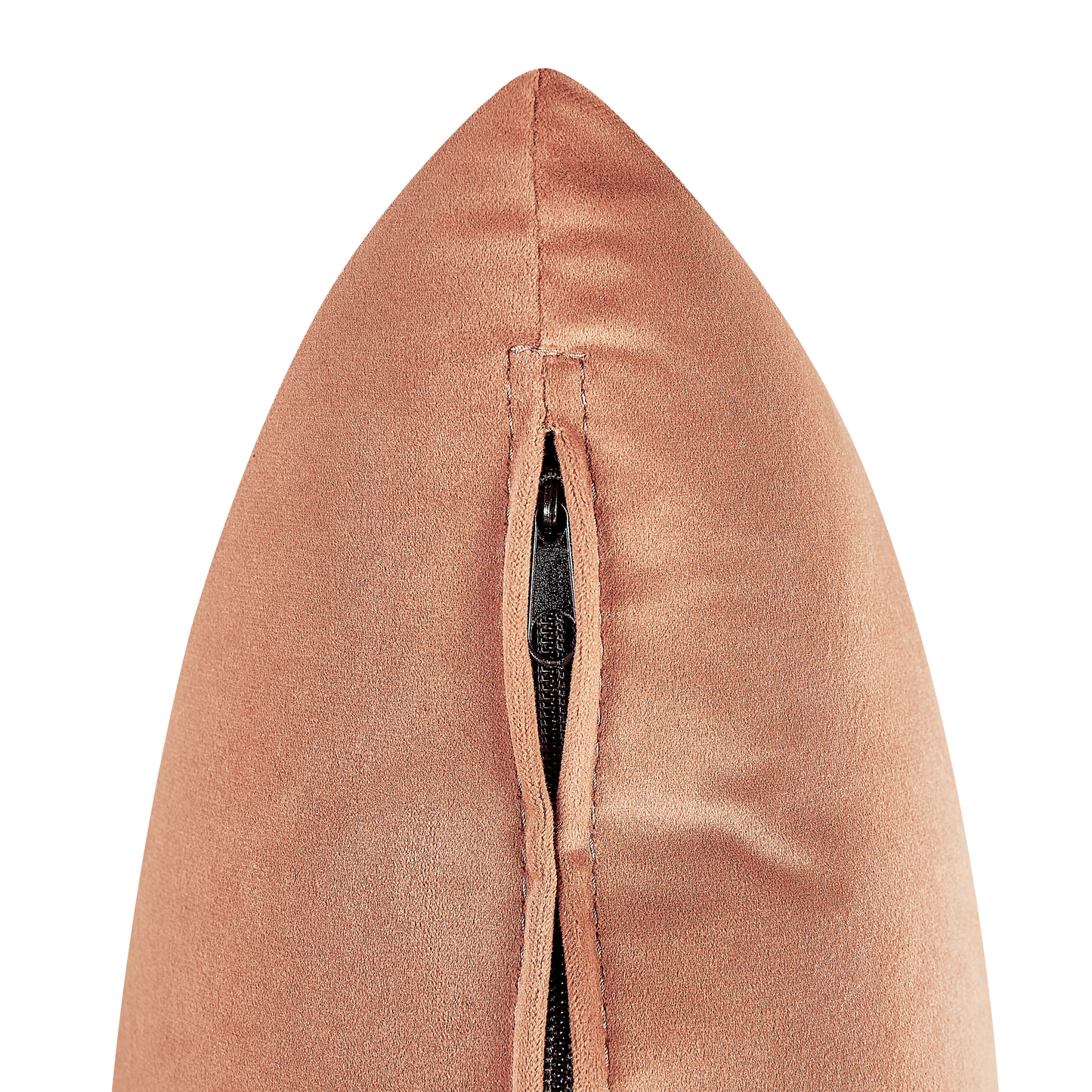 Chaiselongue Samtstoff pfirsichrosa linksseitig LE CRAU