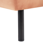 Chaiselongue Samtstoff pfirsichrosa linksseitig LE CRAU