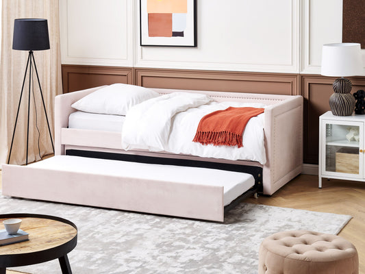 Ausziehbett Cord MIMIZAN 90 x 200 cm Pastellrosa
