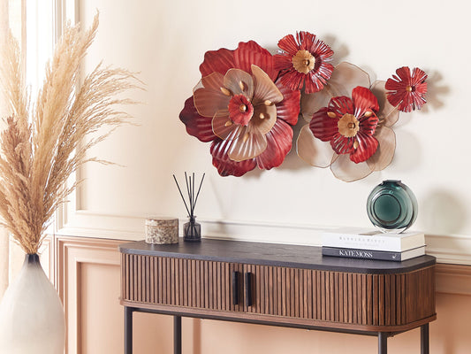 Wandobjekt Blume SCANDIUM Metall 45 cm Rot