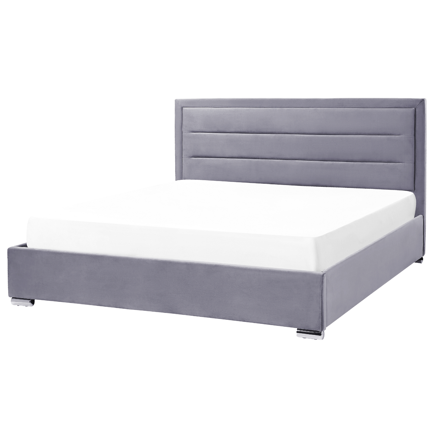 Bett mit Stauraum Samtstoff ROUEN 180 x 200 cm Dunkelgrau
