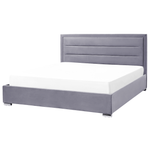 Bett mit Stauraum Samtstoff ROUEN 180 x 200 cm Dunkelgrau