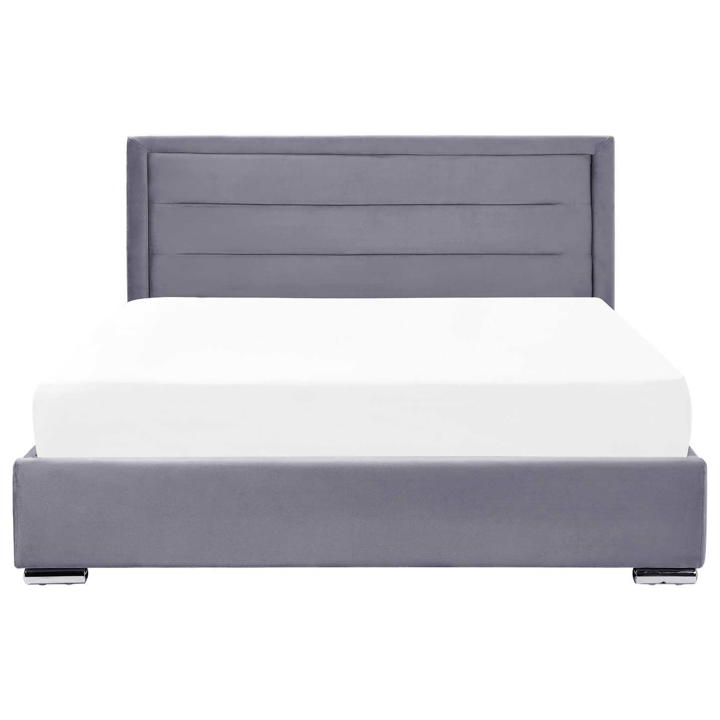 Bett mit Stauraum Samtstoff ROUEN 180 x 200 cm Dunkelgrau