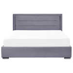 Bett mit Stauraum Samtstoff ROUEN 180 x 200 cm Dunkelgrau