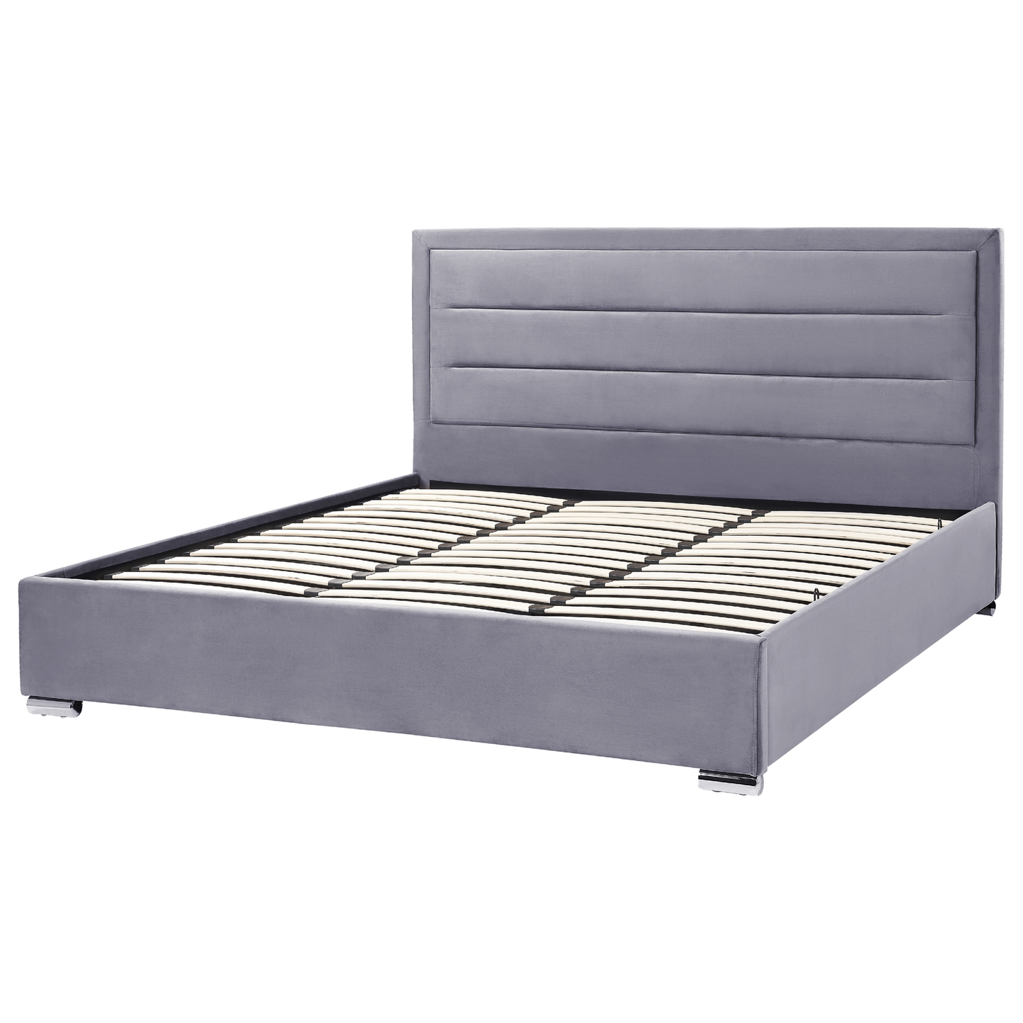 Bett mit Stauraum Samtstoff ROUEN 180 x 200 cm Dunkelgrau