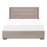 Bett mit Stauraum Samtstoff ROUEN 140 x 200 cm Taupe