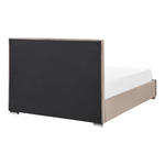 Bett mit Stauraum Samtstoff ROUEN 140 x 200 cm Taupe