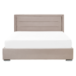 Bett mit Stauraum Samtstoff ROUEN 160 x 200 cm Taupe