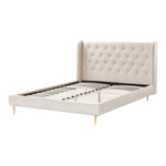 Bett mit Lattenrost Samtstoff FORBACH 140 x 200 cm Beige