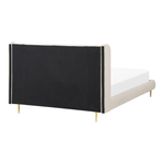 Bett mit Lattenrost Samtstoff FORBACH 140 x 200 cm Beige