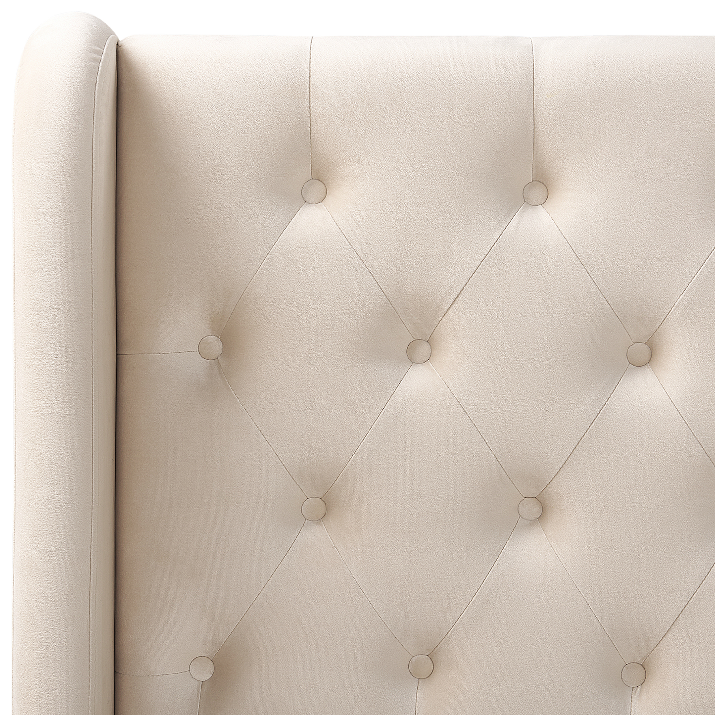 Bett mit Lattenrost Samtstoff FORBACH 140 x 200 cm Beige