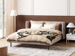 Bett mit Lattenrost Samtstoff ARETTE 160 x 200 cm Taupe