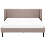 Bett mit Lattenrost Samtstoff ARETTE 160 x 200 cm Taupe
