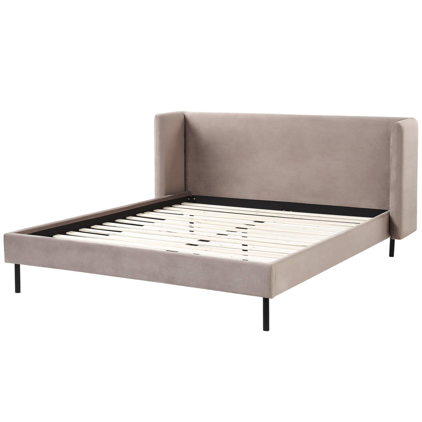 Bett mit Lattenrost Samtstoff ARETTE 160 x 200 cm Taupe