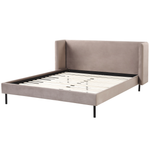 Bett mit Lattenrost Samtstoff ARETTE 160 x 200 cm Taupe