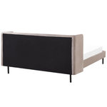 Bett mit Lattenrost Samtstoff ARETTE 160 x 200 cm Taupe