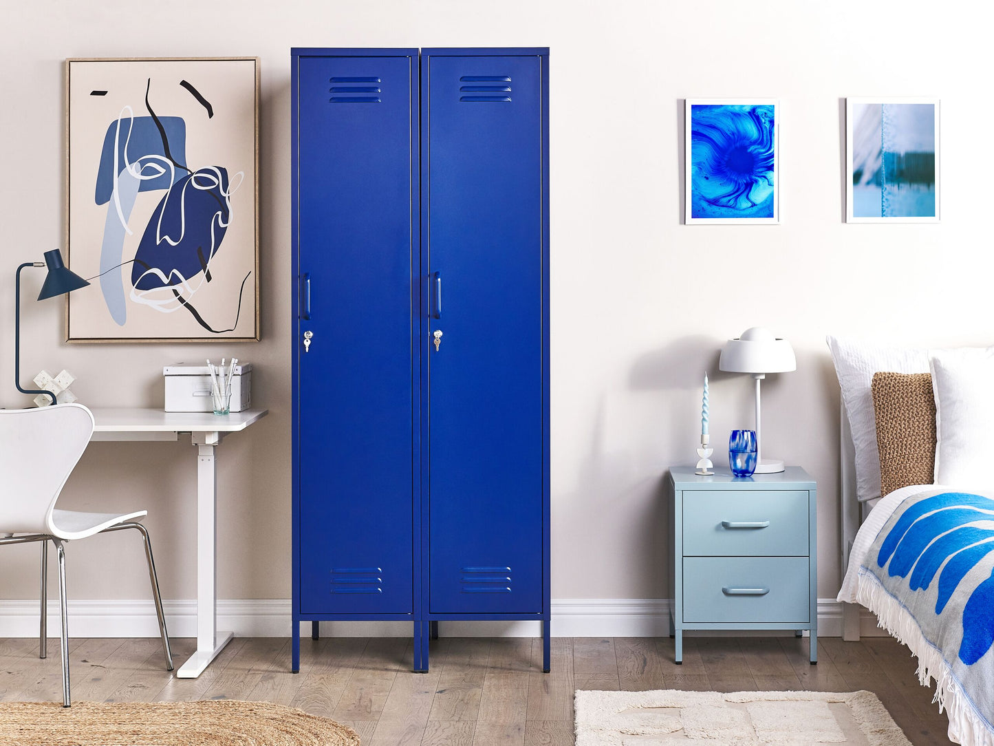 Büroschrank FROME Metall Marineblau